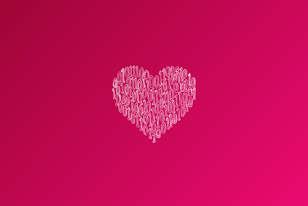 A drawn image of a heart made out of ones and zeros that links out to spatial and numeric data services SANDS: Visit the SANDS website for more resources.